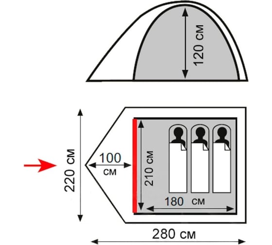 Палатка Tramp Totem Tepee 3 V2 зеленый TTT-026