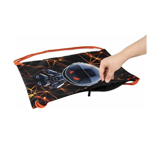 Мешок для обуви BRAUBERG Premium Ufo, карман, подкладка, светоотражайка, 43x33 см 271622