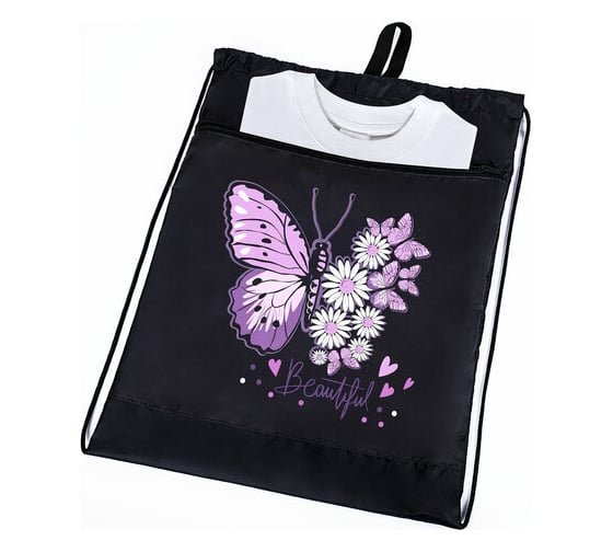 Мешок для обуви BRAUBERG Butterfly с петлей, карман на молнии, 47x37 см 271607