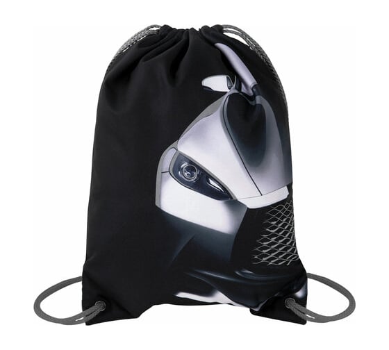 Мешок для обуви BRAUBERG Premium Black car, карман, подкладка, светоотражайка, 43x33 см 271623