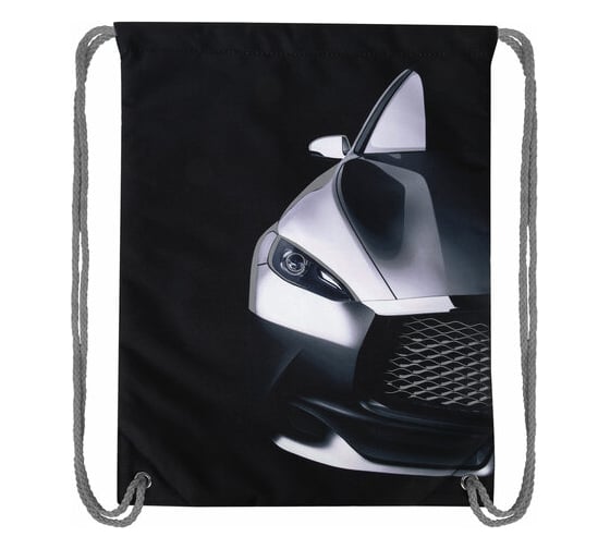 Мешок для обуви BRAUBERG Premium Black car, карман, подкладка, светоотражайка, 43x33 см 271623