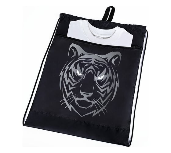Мешок для обуви BRAUBERG Tiger с петлей, карман на молнии, 47x37 см, 271610