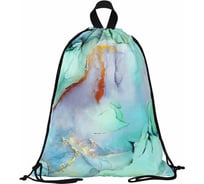 Большой удобный мешок для обуви BRAUBERG Mint marble с ручкой, 51x41 см 271594