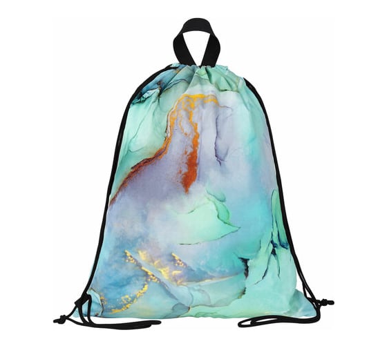 Большой удобный мешок для обуви BRAUBERG Mint marble с ручкой, 51x41 см 271594