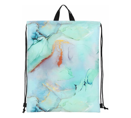Большой удобный мешок для обуви BRAUBERG Mint marble с ручкой, 51x41 см 271594