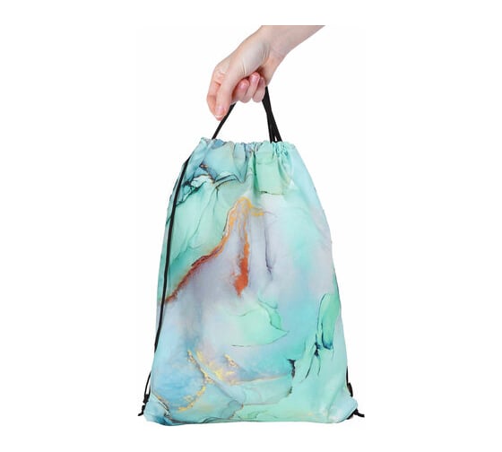 Большой удобный мешок для обуви BRAUBERG Mint marble с ручкой, 51x41 см 271594