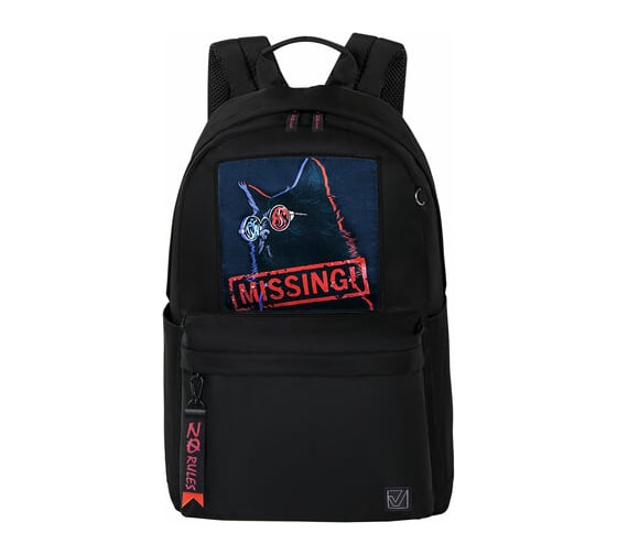 Универсальный рюкзак BRAUBERG Fashion City Missing cat карман-антивор, черный, 44x31x16 см 271673