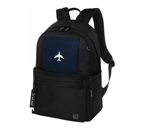 Универсальный рюкзак BRAUBERG Fashion City Airplane карман-антивор, черный, 44x31x16 см 271675