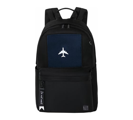 Универсальный рюкзак BRAUBERG Fashion City Airplane карман-антивор, черный, 44x31x16 см 271675