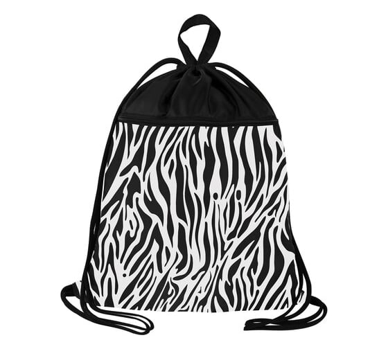 Большой мешок для обуви BRAUBERG Zebra с ручкой, карман на молнии, сетка, 49x41 см 271611