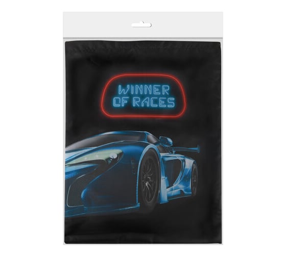 Мешок для обуви BRAUBERG Kids Winner of Races, с петлей, 42x34 см 271627