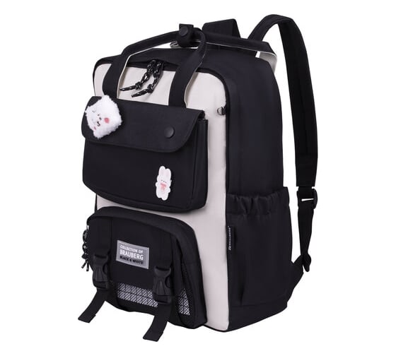 Рюкзак BRAUBERG Combo белый/черный, 42x30x14 см 271660