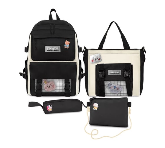 Рюкзак BRAUBERG Combo черный/белый, 42x30x14 см 271659