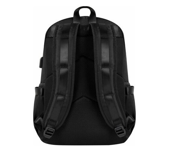 Универсальный рюкзак BRAUBERG Fusion Usb-порт, черный с белыми вставками, 45x31x15 см 271657