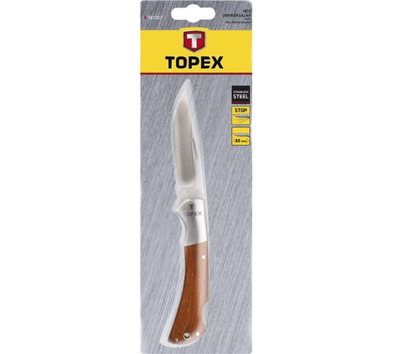 Универсальный складной нож TOPEX  лезвие 80 мм 98Z007