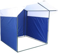 Палатка для промоакций и торговли МногоТентов бело-синяя с козырьком, 2x2 м 4673743313209