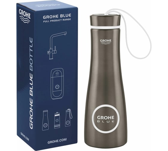 Бутылка для воды Grohe Blue из нержавеющей стали, темный графит матовый 40848AL0