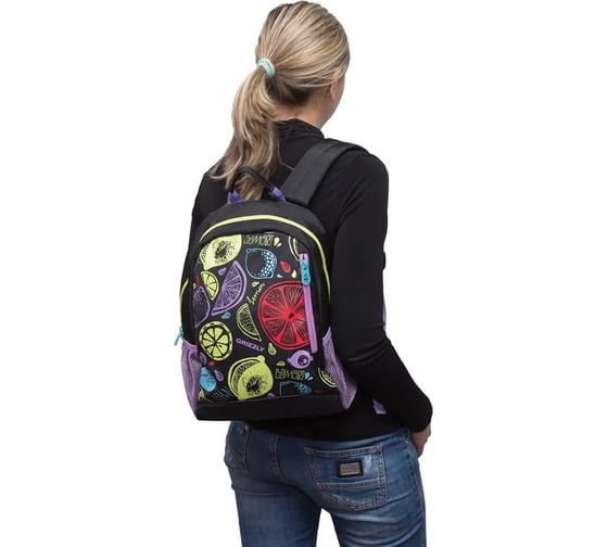 Молодежный рюкзак Grizzly Rx-025-1/1 Фруктовый микс, отделение для ноутбука, 29x39x13 см 270491