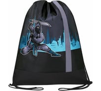 Плотный мешок для обуви ЮНЛАНДИЯ Black Ninja светоотражающая полоса, 46x36 см 271615