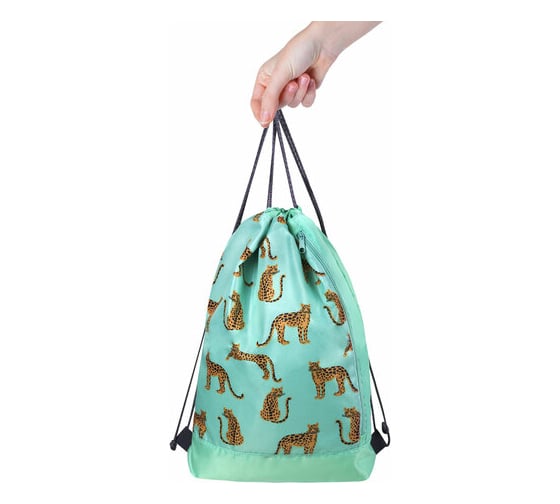 Мешок для обуви ЮНЛАНДИЯ Wild Cats с ручками, боковой карман на молнии, 46x36 см 271614