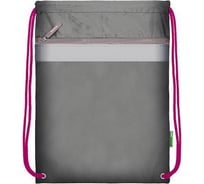 Мешок для обуви Creativiki 44x38 см, 1 отделение, с карманом на молнии, серый/розовый МО-БОЛД