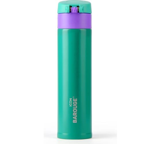 Термобутылка BAROUGE Travel Bottle изумрудная/фиолетовая, из нержавеющей стали BT-155 350 мл/изумрудный/фиолетовый/бутылка