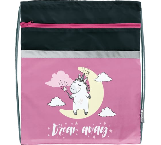 Мешок для обуви SCHOOLFORMAT LITTLE UNICORN 42x34 см, для девочек, с карманом МОМК-ЛЛЮ 1
