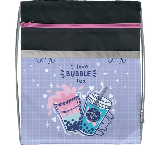 Мешок для обуви SCHOOLFORMAT BUBBLE TEA 42x34 см, для девочек, с карманом МОМК-ББТ 1