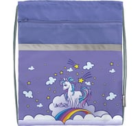 Большой мешок для обуви SCHOOLFORMAT LITTLE UNICORN 49x41 см, для девочек, с карманом МОБК-ЛЮН