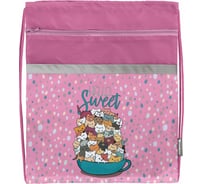 Мешок для обуви SCHOOLFORMAT FLUFFY KITTENS 42x34 см, для девочек, с карманом МОМК-ФЛК