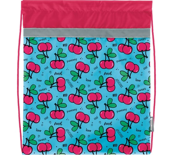 Большой мешок для обуви SCHOOLFORMAT CHERRIES 49x41 см, для девочек МОБ-ЧРИ