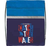 Большой мешок для обуви SCHOOLFORMAT CATCH THE WAVES 49x41 см, для мальчиков, с карманом МОБК-КВС