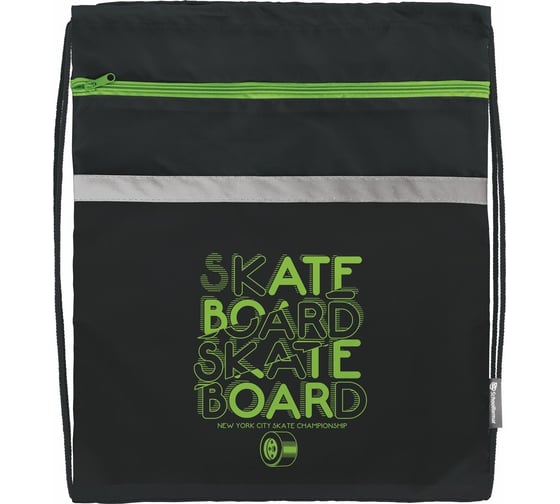 Боьшой мешок для обуви SCHOOLFORMAT NEON SKATE 49x41 см, для мальчиков, с карманом МОБК-НСК