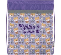 Мешок для обуви SCHOOLFORMAT ПЛЮШЕВЫЙ ЩЕНОК 42x34x0.5 см, 1 отделение, фиолетовый, для девочек МОМ-ПЩ