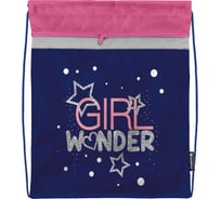 Мешок для обуви SCHOOLFORMAT GIRL WONDER 42x34x0.5 см, 2 отделения, синий, для девочек МОМК-ГЛВ