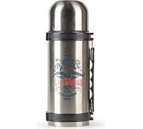 Термос BAROUGE из нержавеющей стали, металлик с принтом BT-411F 1000 мл/металл/термос