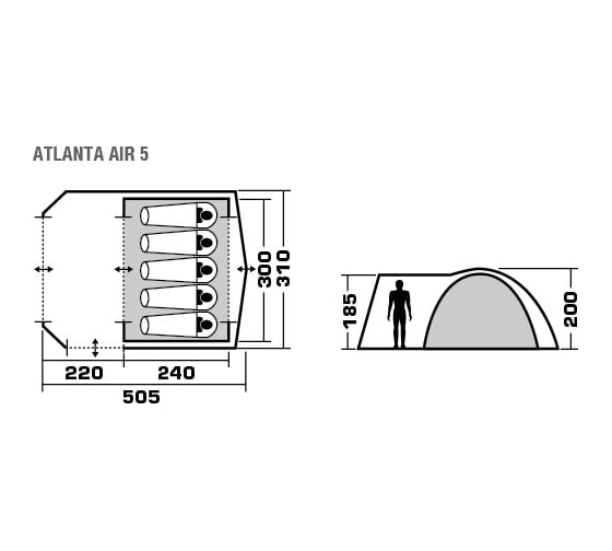 Пятиместная палатка TREK PLANET Atlanta Air 5 70233