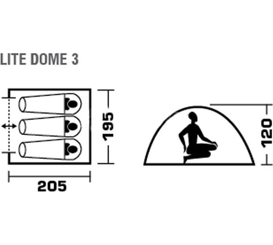 Трехместная палатка TREK PLANET Lite Dome 3 70122