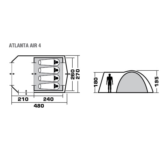 Четырехместная палатка TREK PLANET Atlanta Air 4 70231