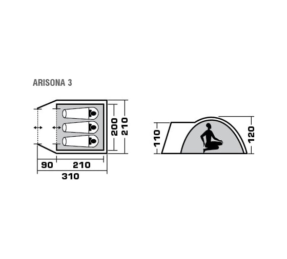 Трехместная палатка TREK PLANET Arisona 3 70172