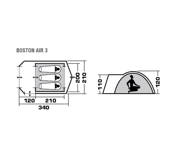 Трехместная палатка TREK PLANET Boston Air 3 70184