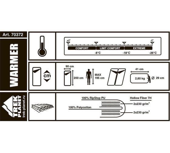 Спальник TREK PLANET Warmer 70372-L