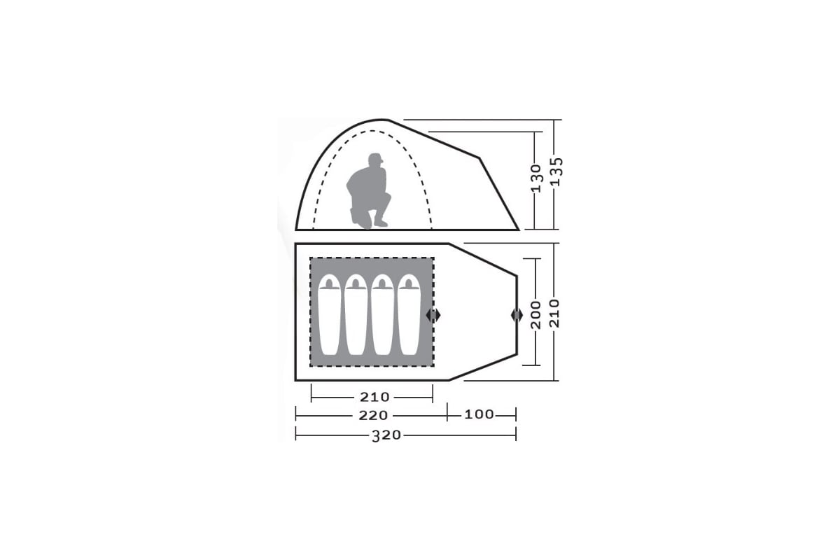 Палатка GREENELL Дом 4 V2 95970-364-00 - выгодная цена, отзывы,  характеристики, фото - купить в Москве и РФ