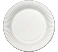 Одноразовая тарелка ООО Комус 18см, круглая, белая, 190 гм2, 50шт 1712214