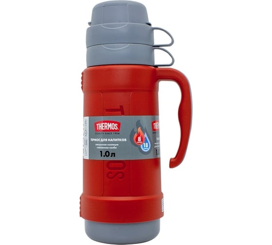 Термос со стеклянной колбой Thermos PICNIC 40 Series Red 1,0L 674128 - выгодная цена, отзывы, характеристики, фото - купить в Москве и РФ