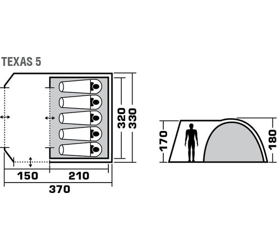 Пятиместная палатка TREK PLANET Texas 5 70119