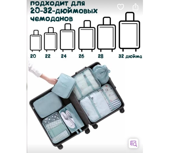 Комплект дорожных органайзеров Beroma 8 шт. 07717322