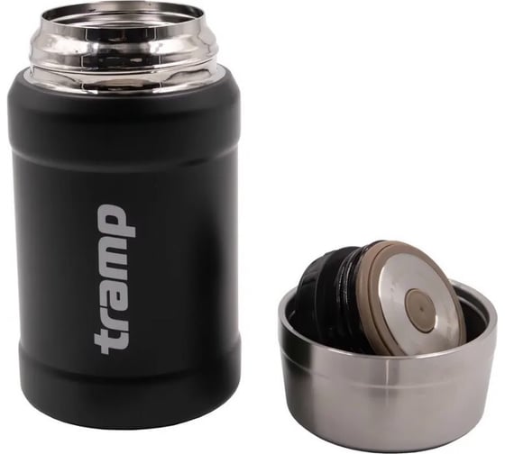 Термос с широким горлом Tramp 0.8 л, с сумкой, черный TRC-1321