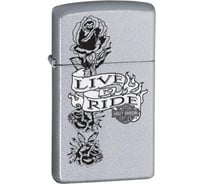 Зажигалка Zippo Harley Davidson Live to Ride Slim Satin Chrome 24008