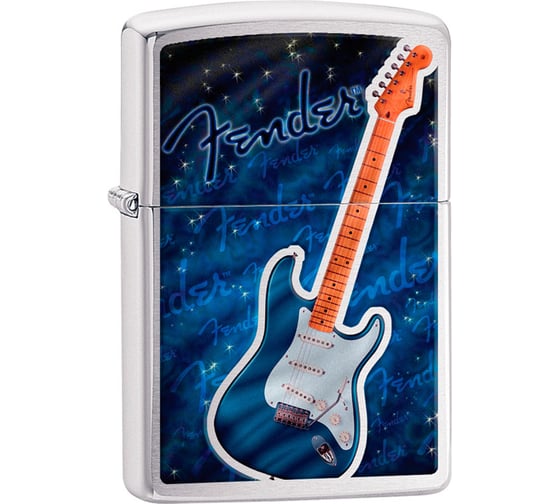 Зажигалка Zippo Fender с покрытием Brushed Chrome 29128 1